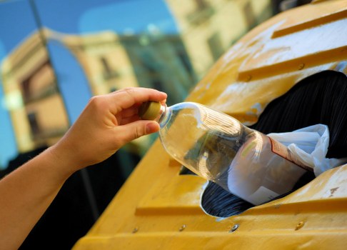 Eco-friendly waste disposal with recycling bins